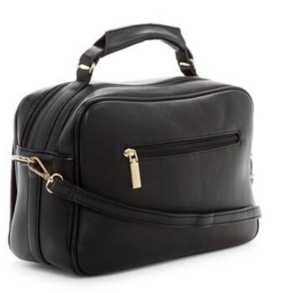 Black Boxy Satchel Handbag & Crossbody - Picture 2 of 3